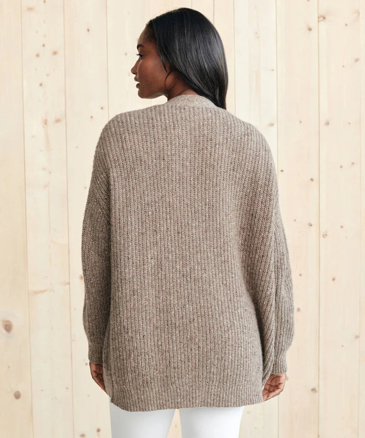 Oversized Cardigan - Knäppt V-neckad stickad kashmirkofta för kvinnor-Eva Jonsson