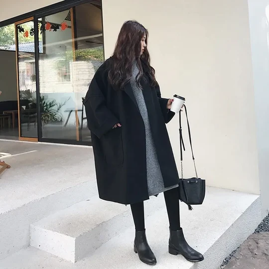 Oversized Cardigan | Öppen front | Fickor | Lång Cardigan | Coatigan för kvinnor-Eva Jonsson