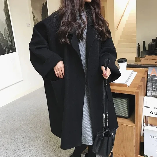 Oversized Cardigan | Öppen front | Fickor | Lång Cardigan | Coatigan för kvinnor-Eva Jonsson