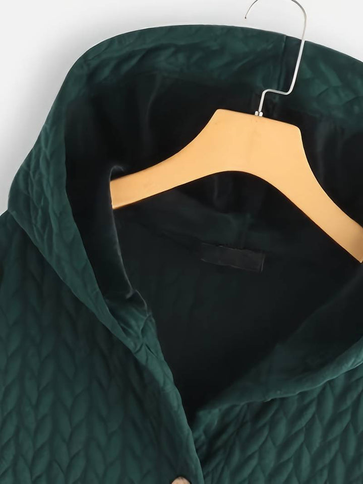 Oversized Jacket - Varm vinterjacka med huva och knappar för kvinnor-Eva Jonsson