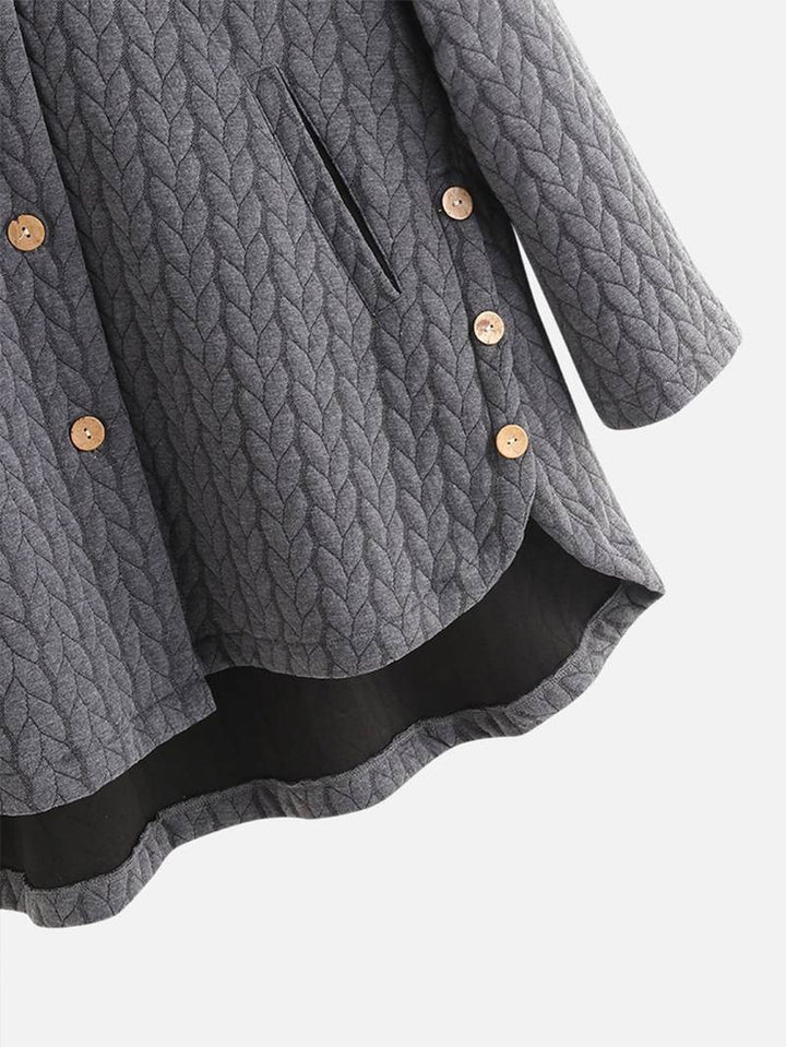 Oversized Jacket - Varm vinterjacka med huva och knappar för kvinnor-Eva Jonsson