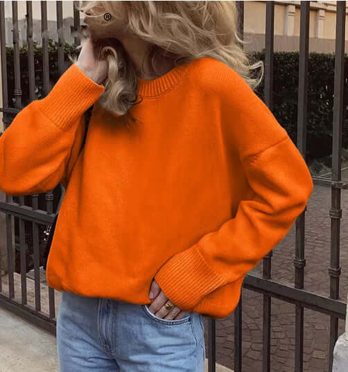 Oversized Jumper | Rund hals | Pullover | Stickad tröja | Damstickat-Eva Jonsson