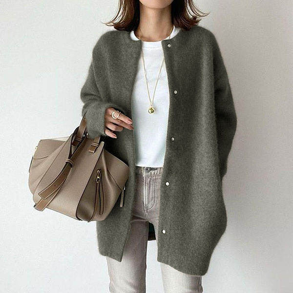 Oversized Kofta | Knäppt | Lång | Cardiganjacka | Cardigan för kvinnor-Eva Jonsson