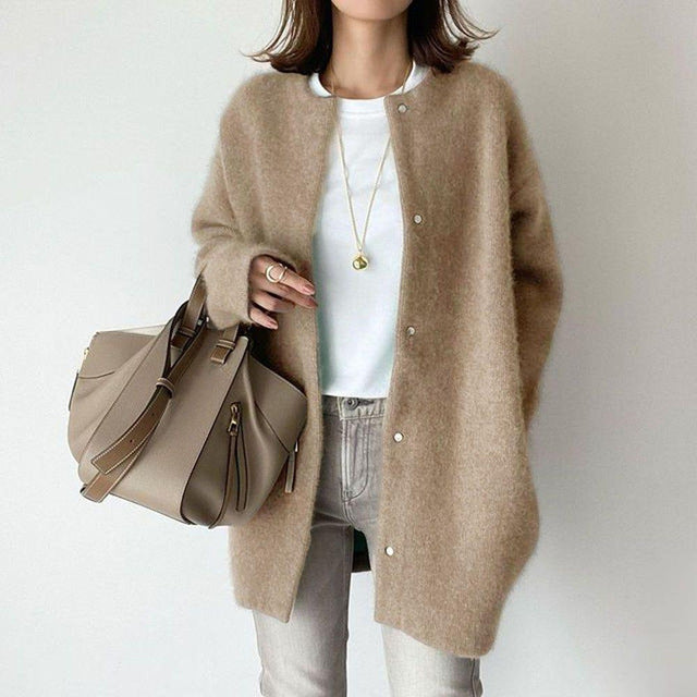 Oversized Kofta | Knäppt | Lång | Cardiganjacka | Cardigan för kvinnor-Eva Jonsson