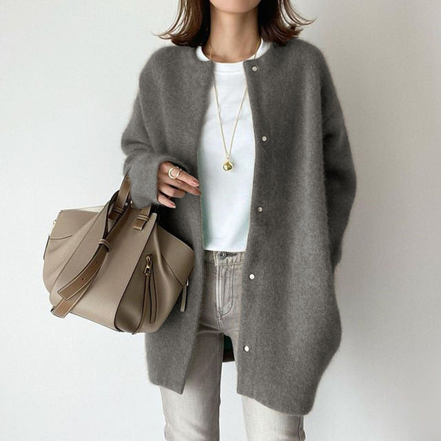 Oversized Kofta | Knäppt | Lång | Cardiganjacka | Cardigan för kvinnor-Eva Jonsson