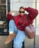 Oversized Skinnjacka | Zip-Up | Loose Fit | Bomberjacka i skinn | Damjacka-Eva Jonsson