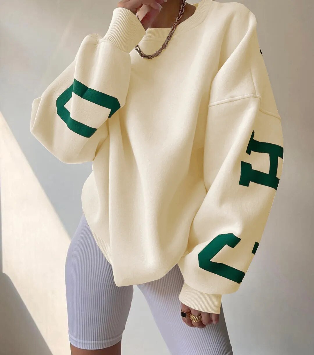 Oversized Sweatshirt - Mysig Loose Fit Pullover Sweatshirt för Kvinnor-Eva Jonsson