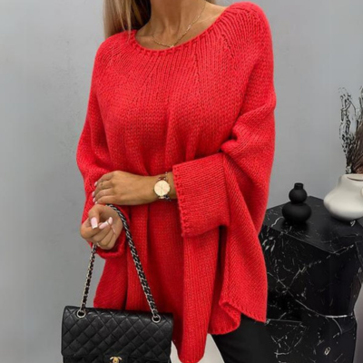 Oversized Tröja - Loose Fit - Bekväm - Stickad Tröja - Damstickat-Eva Jonsson