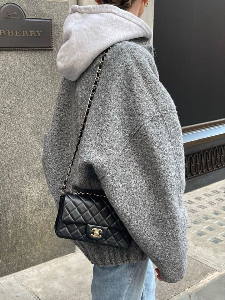 Oversized jacka | Grå | Höst | Bomberjacka | Damjacka-Eva Jonsson