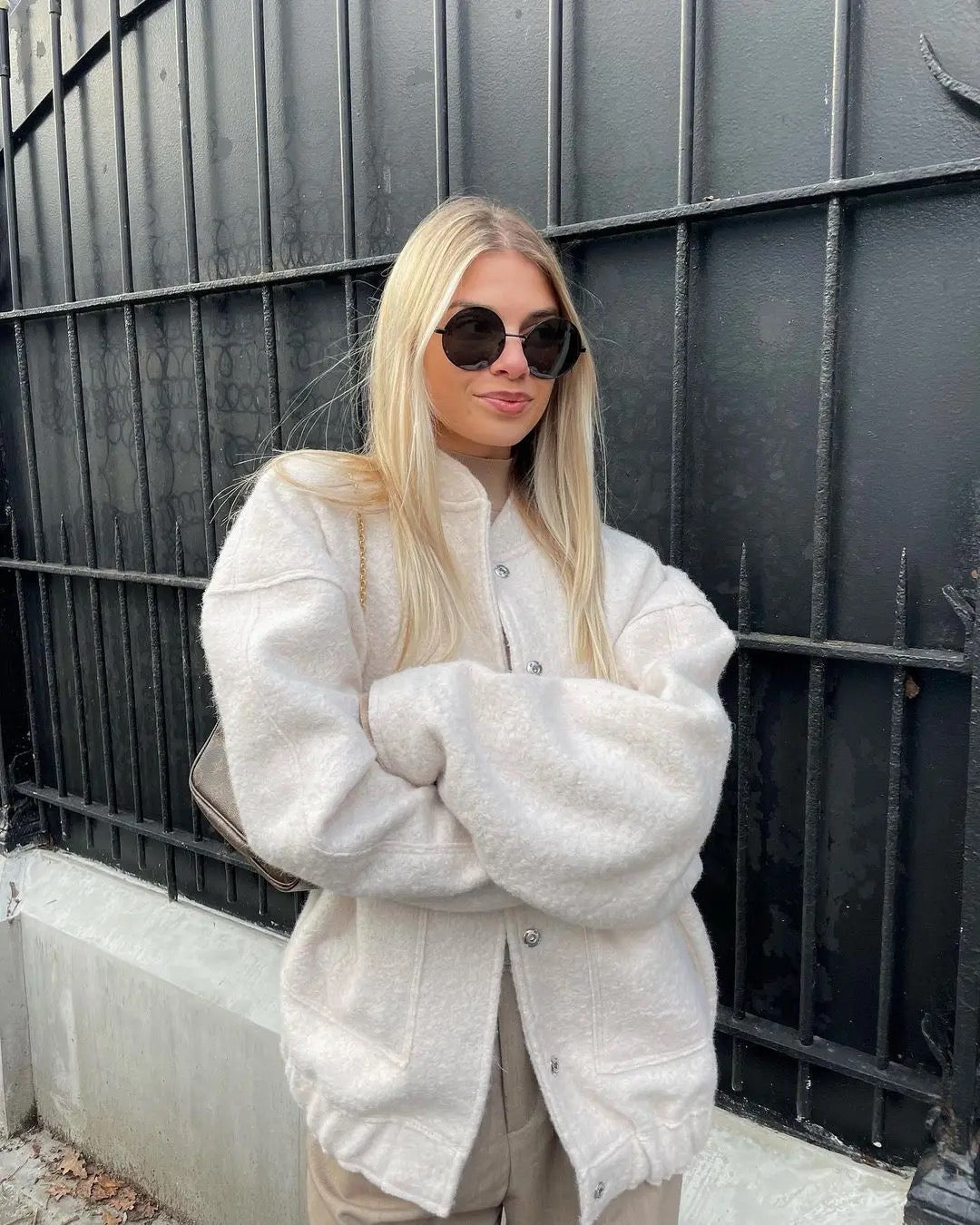 Oversized kavaj | Tweed | Button-Up | Bomberjacka | Damkavaj-Eva Jonsson