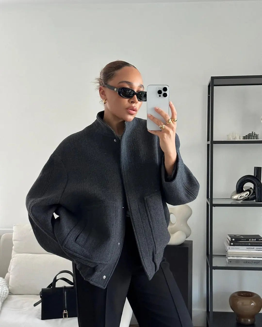 Oversized kavaj | Tweed | Button-Up | Bomberjacka | Damkavaj-Eva Jonsson
