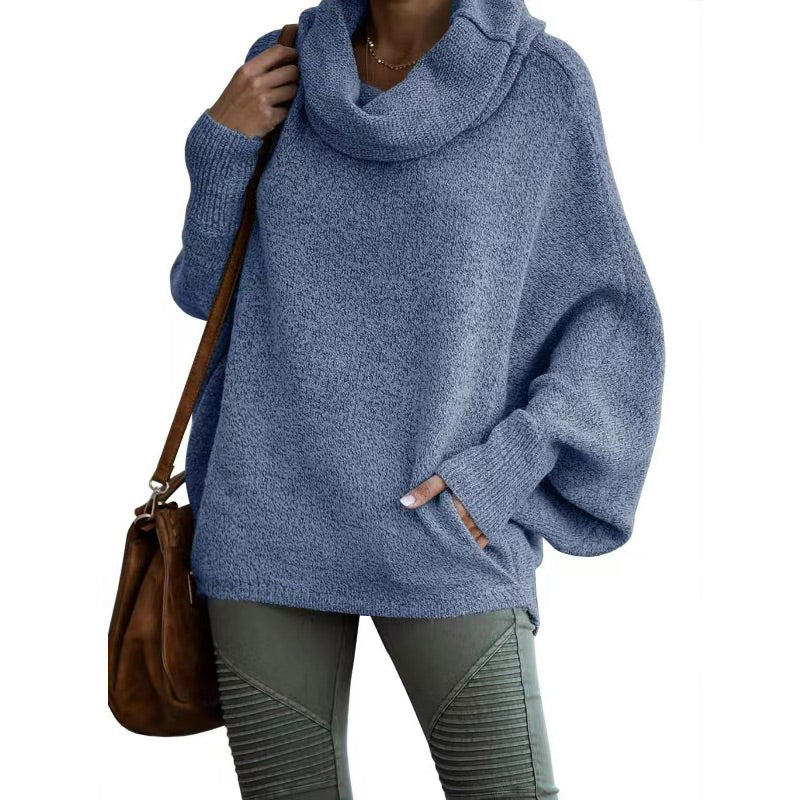 Oversized tröja - Batsleeve - Turtleneck - Oversized pullover - Damstickat-Eva Jonsson
