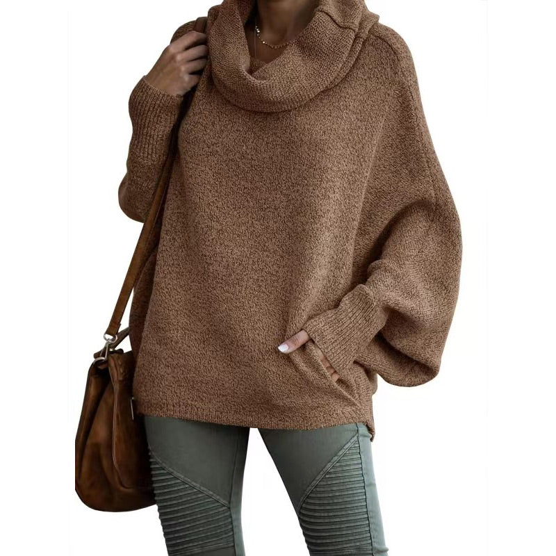 Oversized tröja - Batsleeve - Turtleneck - Oversized pullover - Damstickat-Eva Jonsson