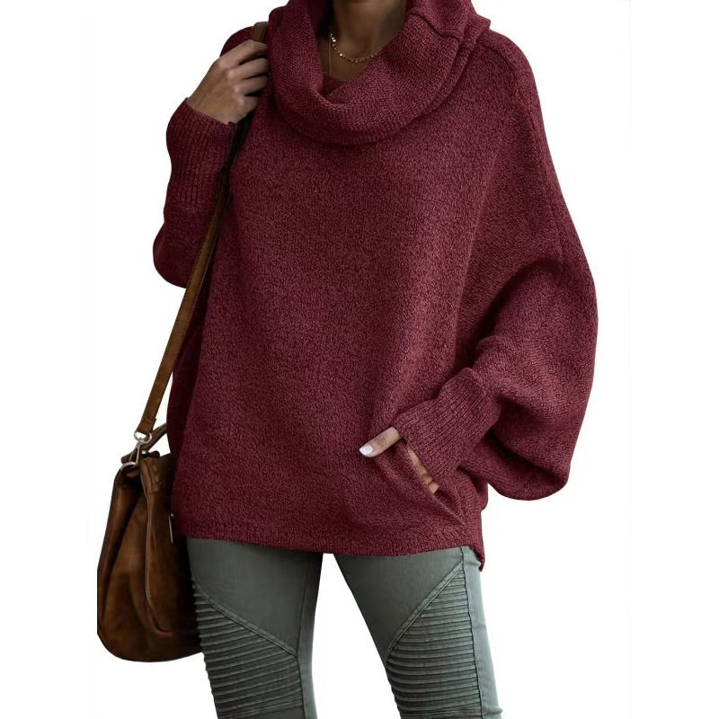 Oversized tröja - Batsleeve - Turtleneck - Oversized pullover - Damstickat-Eva Jonsson