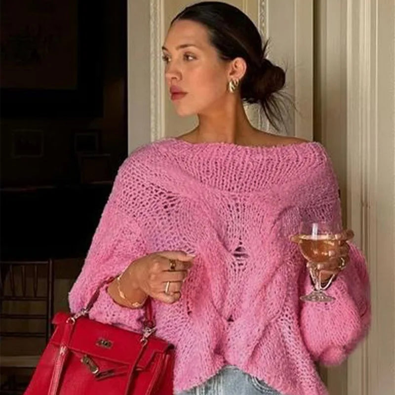 Oversized tröja | Loose Fit | Chunky | Stickad tröja | Damkläder-Eva Jonsson