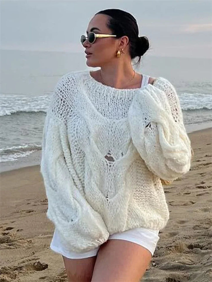 Oversized tröja | Loose Fit | Chunky | Stickad tröja | Damkläder-Eva Jonsson