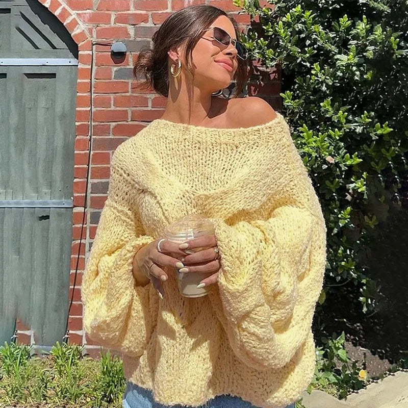 Oversized tröja | Loose Fit | Chunky | Stickad tröja | Damkläder-Eva Jonsson