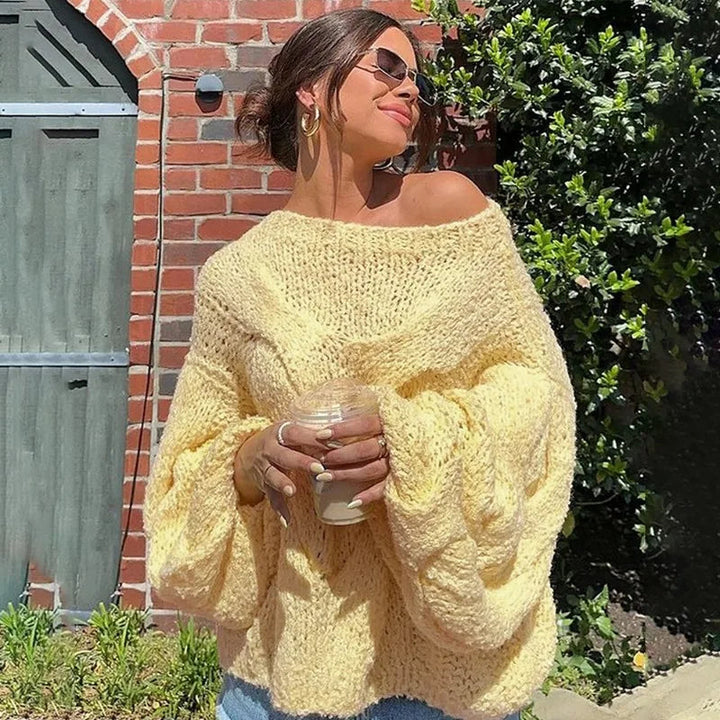 Oversized tröja | Loose Fit | Chunky | Stickad tröja | Damkläder-Eva Jonsson