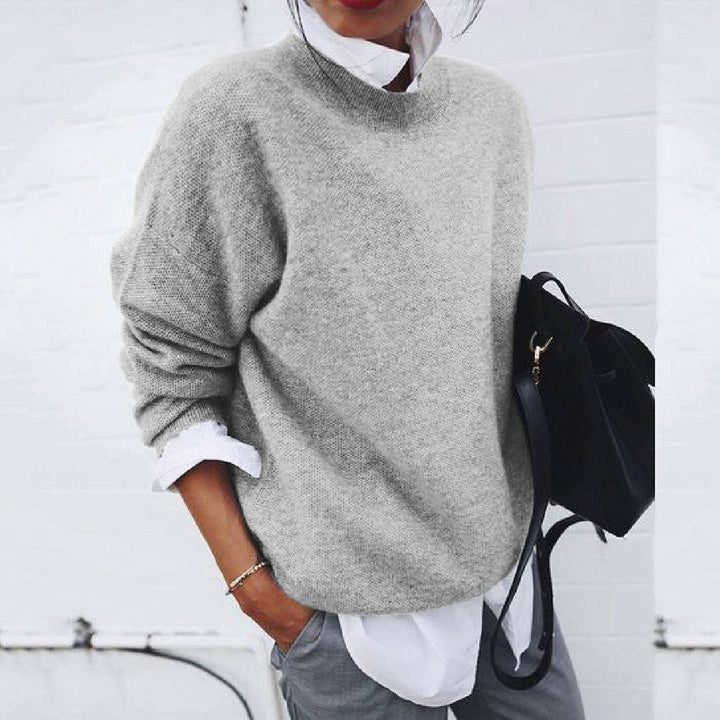 Oversized tröja | Loose Fit | Rund hals | Stickad tröja | Damtröja-Eva Jonsson