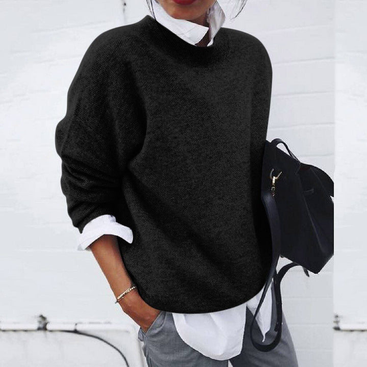 Oversized tröja | Loose Fit | Rund hals | Stickad tröja | Damtröja-Eva Jonsson