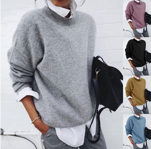 Oversized tröja | Loose Fit | Rund hals | Stickad tröja | Damtröja-Eva Jonsson