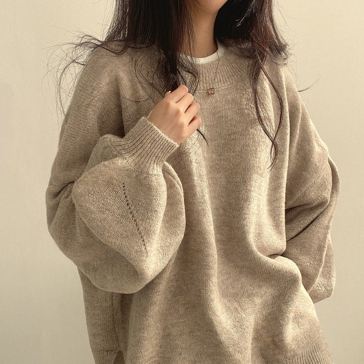 Oversized tröja | Mysig | Ull | Pullovertröja | Vinterkläder för kvinnor-Eva Jonsson