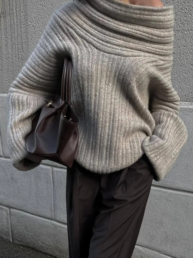 Oversized tröja | Varm | Stickad | Pullovertröja | Damstickat-Eva Jonsson