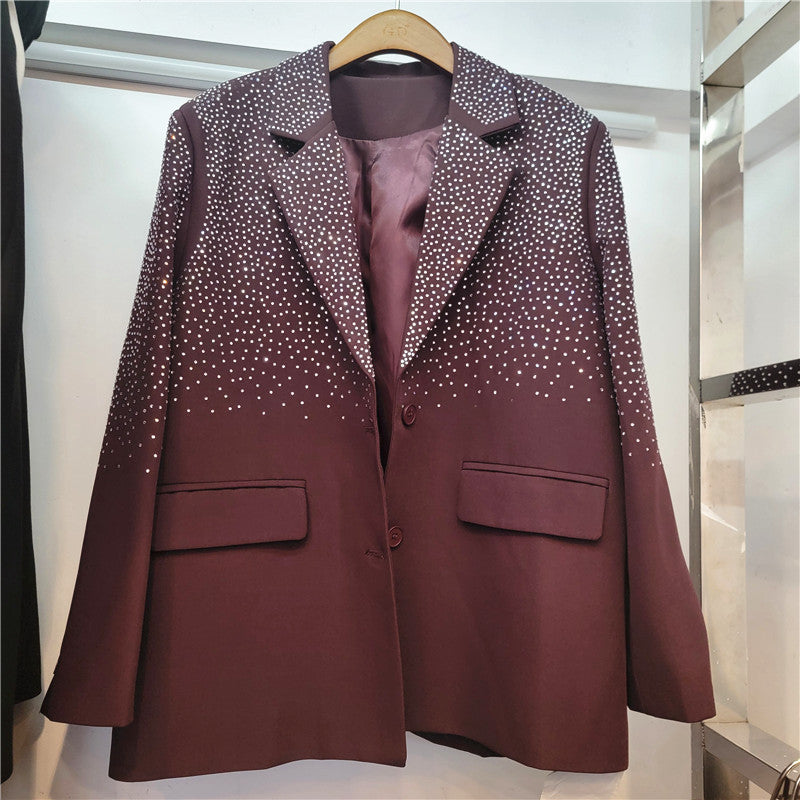 Paljettblazer | Oversized | Lång | Svart Blazer | Blazer för Kvinnor-Eva Jonsson
