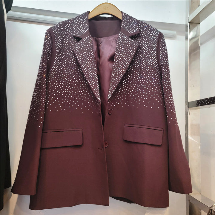 Paljettblazer | Oversized | Lång | Svart Blazer | Blazer för Kvinnor-Eva Jonsson