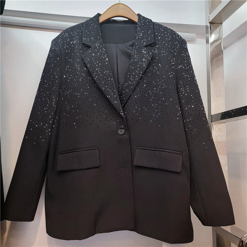 Paljettblazer | Oversized | Lång | Svart Blazer | Blazer för Kvinnor-Eva Jonsson