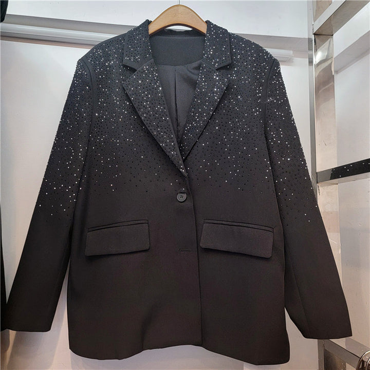 Paljettblazer | Oversized | Lång | Svart Blazer | Blazer för Kvinnor-Eva Jonsson