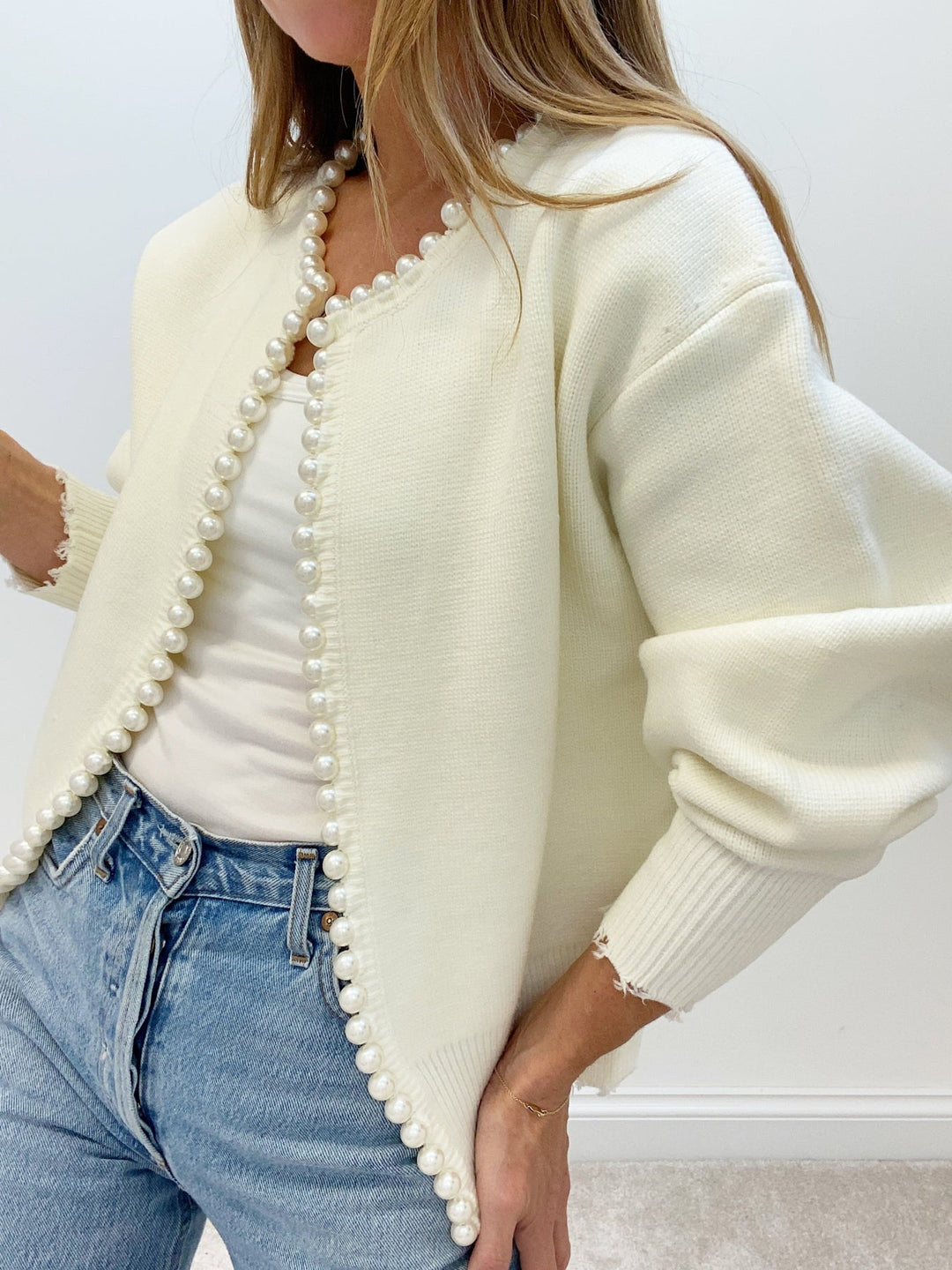 Pärla Cardigan | Chic | Loose Fit | Stickad Cardigan | Cardigan för kvinnor-Eva Jonsson