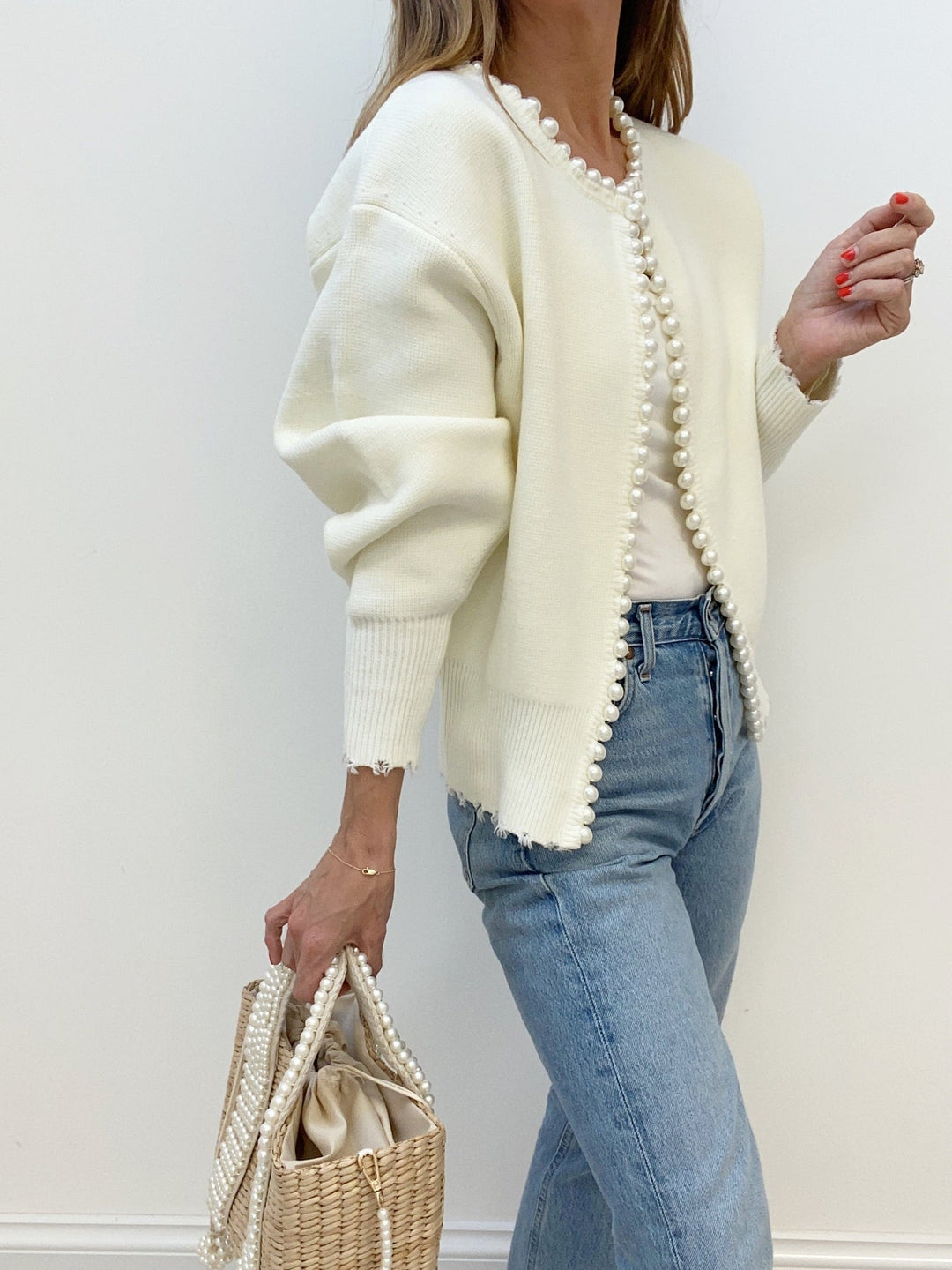 Pärla Cardigan | Chic | Loose Fit | Stickad Cardigan | Cardigan för kvinnor-Eva Jonsson