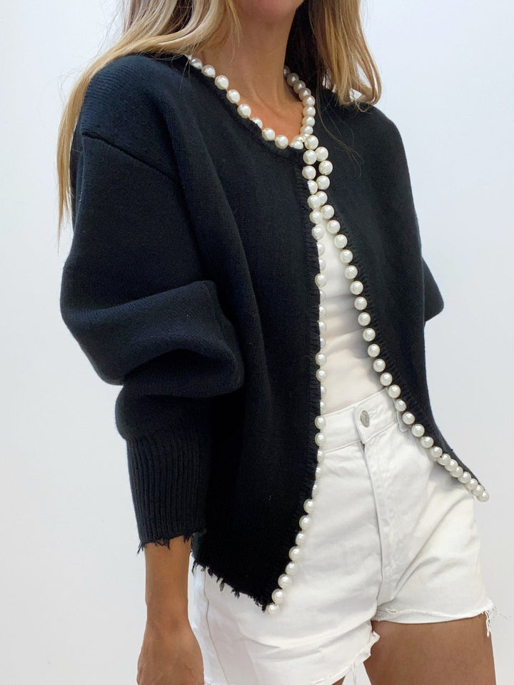 Pärla Cardigan | Chic | Loose Fit | Stickad Cardigan | Cardigan för kvinnor-Eva Jonsson
