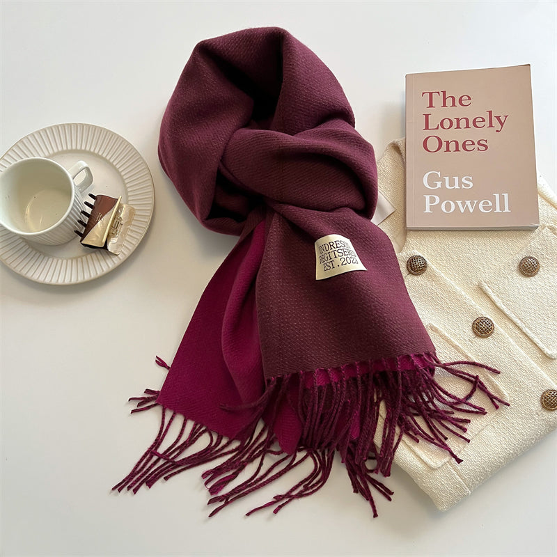 Pashmina-scarf | Dam Vinterscarf | Dubbelsidig, Varm, Lyxigt Material, Tofsar-Eva Jonsson