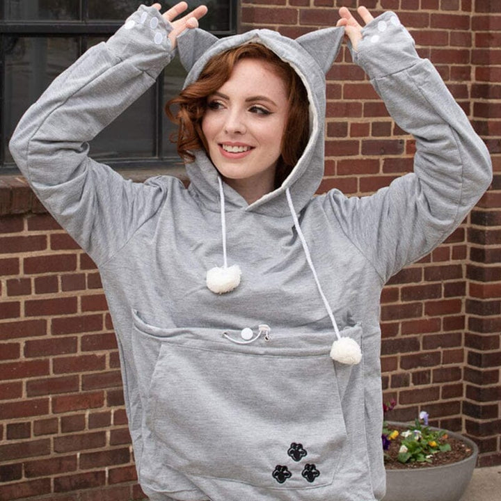 Pet Pouch Hoodie | Långärmad | Pet Carrier | Cat Pouch Hoodie | Dog Carrier Sweatshirt-Eva Jonsson