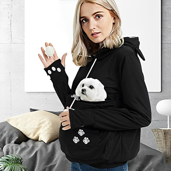 Pet Pouch Hoodie | Långärmad | Pet Carrier | Cat Pouch Hoodie | Dog Carrier Sweatshirt-Eva Jonsson