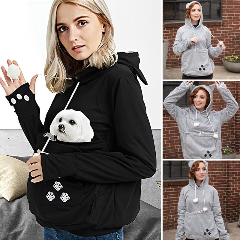 Pet Pouch Hoodie | Långärmad | Pet Carrier | Cat Pouch Hoodie | Dog Carrier Sweatshirt-Eva Jonsson