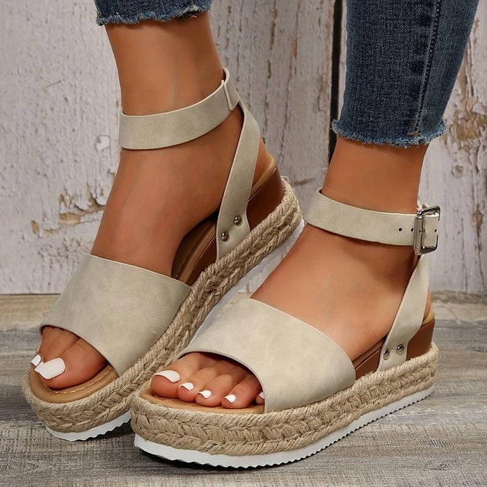 Plattformsandaler | Ankelrem | Boho | Espadrillesandaler | Dam sandaler-Eva Jonsson