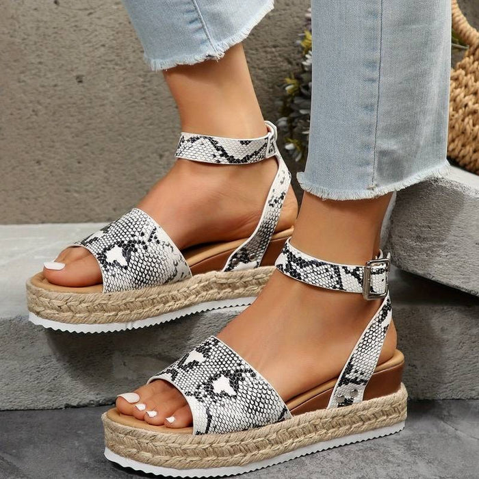 Plattformsandaler | Ankelrem | Boho | Espadrillesandaler | Dam sandaler-Eva Jonsson