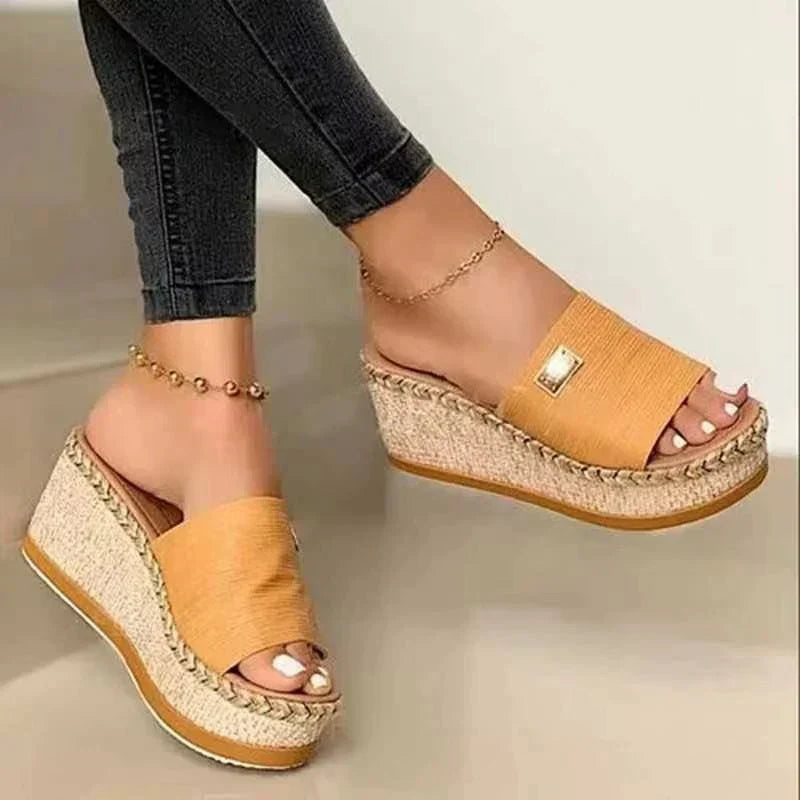 Plattformsandaler | Halm | Slip-on | Plattformsandaler | Dam sandaler-Eva Jonsson