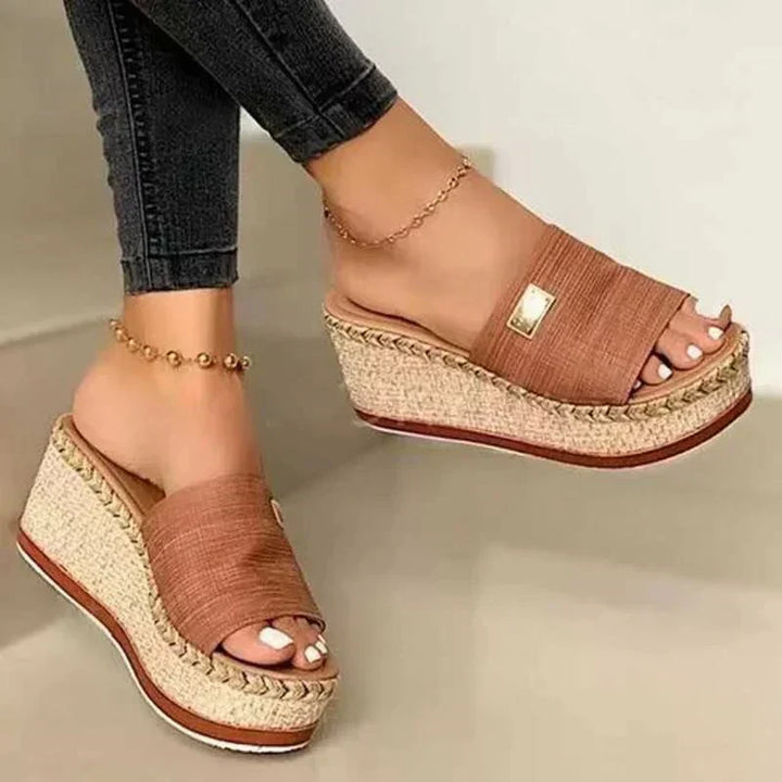 Plattformsandaler | Halm | Slip-on | Plattformsandaler | Dam sandaler-Eva Jonsson