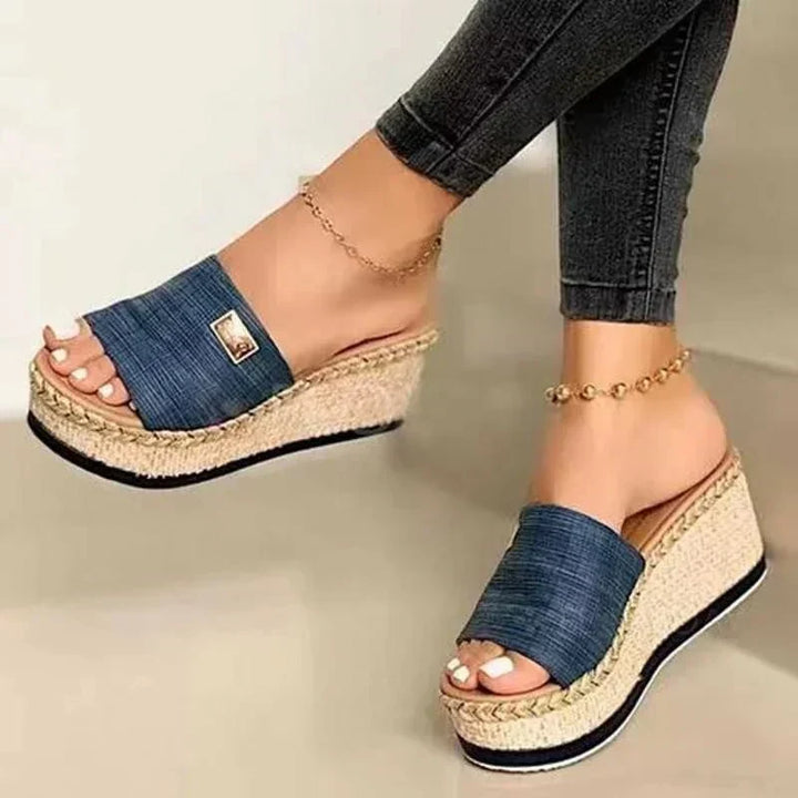 Plattformsandaler | Halm | Slip-on | Plattformsandaler | Dam sandaler-Eva Jonsson