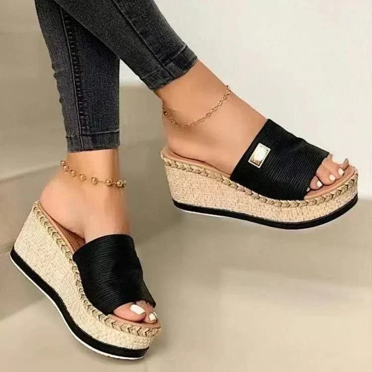 Plattformsandaler | Halm | Slip-on | Plattformsandaler | Dam sandaler-Eva Jonsson