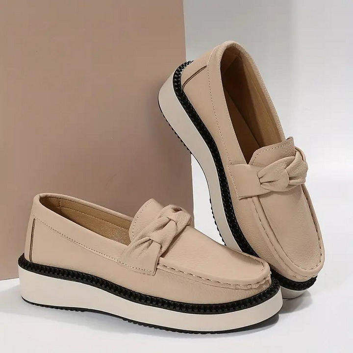 Plattformsloafers, rund tå, bekväma, slip on-skor, damskor-Eva Jonsson