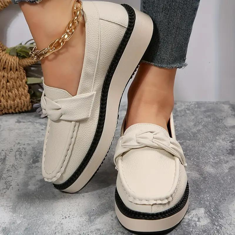 Plattformsloafers, rund tå, bekväma, slip on-skor, damskor-Eva Jonsson