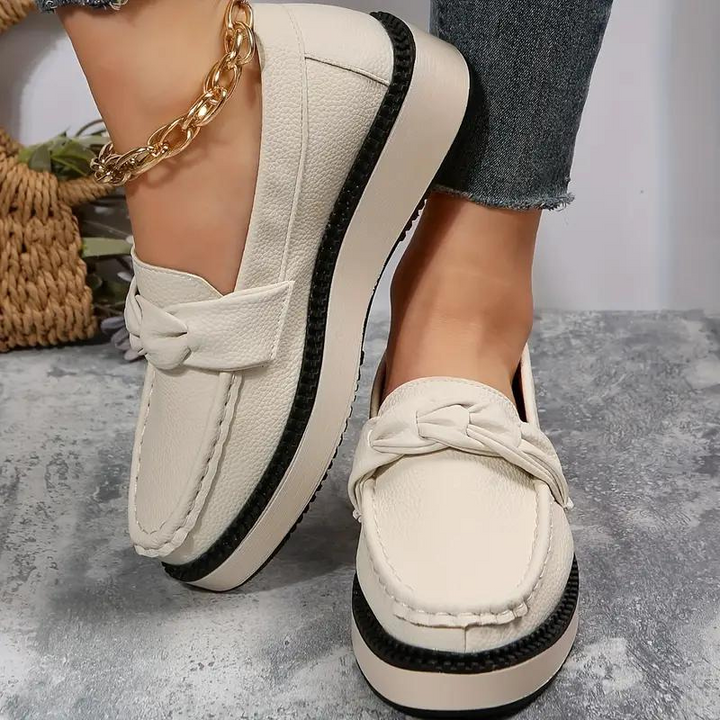 Plattformsloafers, rund tå, bekväma, slip on-skor, damskor-Eva Jonsson