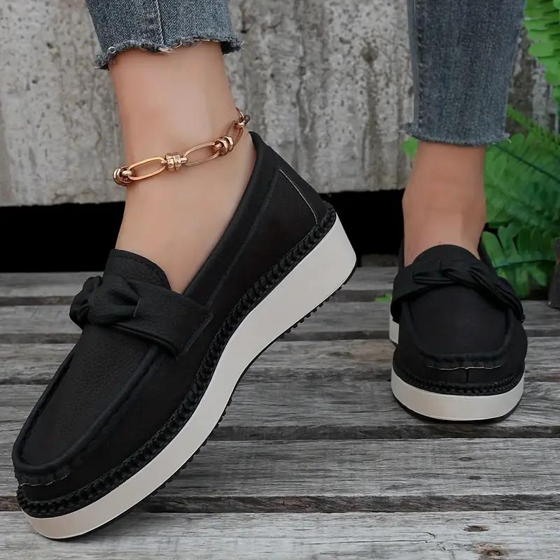Plattformsloafers, rund tå, bekväma, slip on-skor, damskor-Eva Jonsson