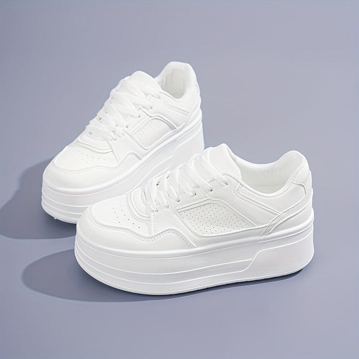 Plattformssneakers – Snörning – Plateau – Vita sneakers – Dam sneakers-Eva Jonsson