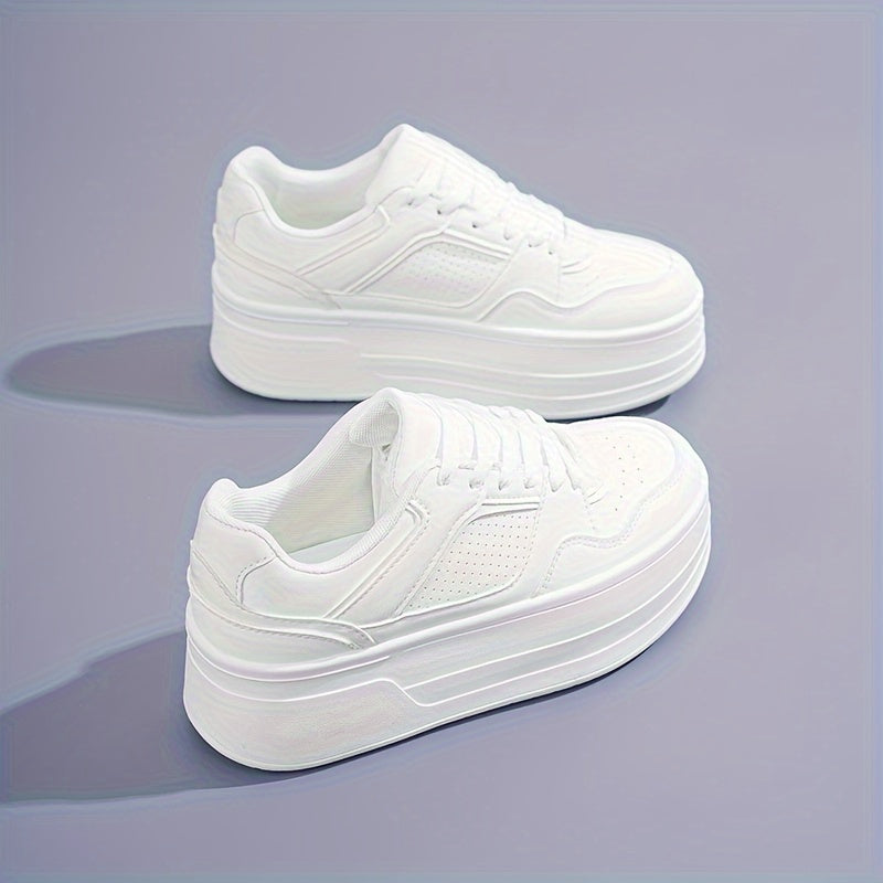 Plattformssneakers – Snörning – Plateau – Vita sneakers – Dam sneakers-Eva Jonsson